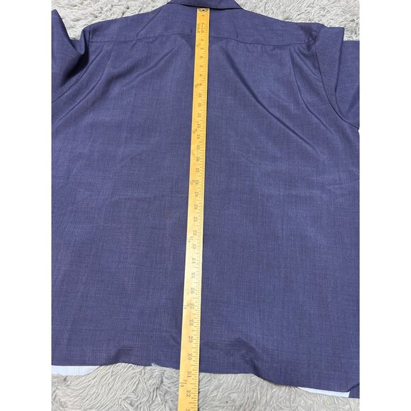 Steady Last Call Mens 3X Bowling Shirt Navy & Gray Geometric Design Martini Glas - Picture 8 of 8